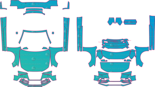 Audi RS 5 8F Facelift (From 2013) Cabriolet Pre-Cut PPF Pattern Templates – pre-cut PPF pattern templates, digital download vector files (CDR, AI, PDF, DXF, SVG)