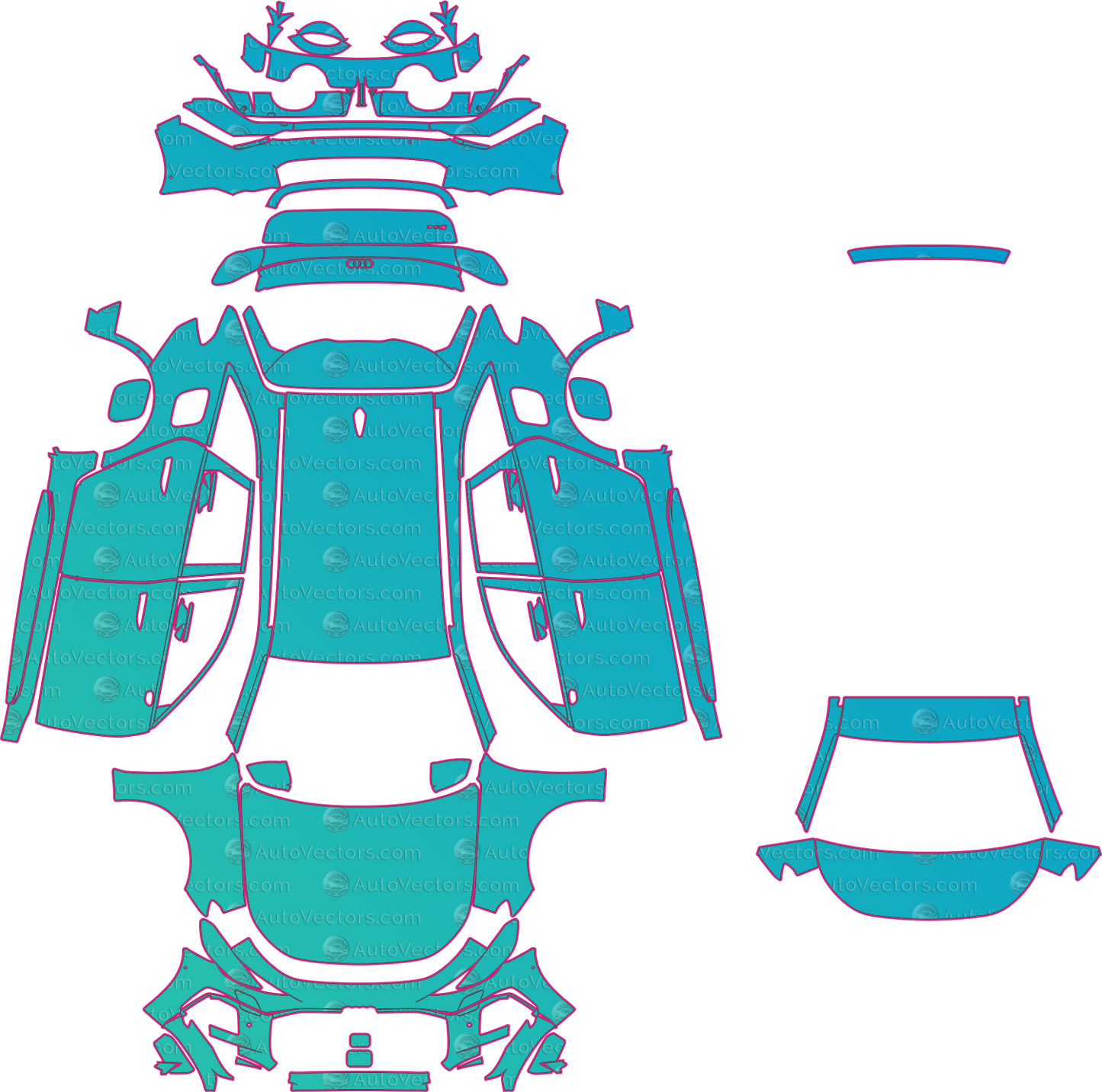 Audi RS 5 B10 (From 2026) Avant Pre-Cut PPF Pattern Templates – pre-cut PPF pattern templates, digital download vector files (CDR, AI, PDF, DXF, SVG)