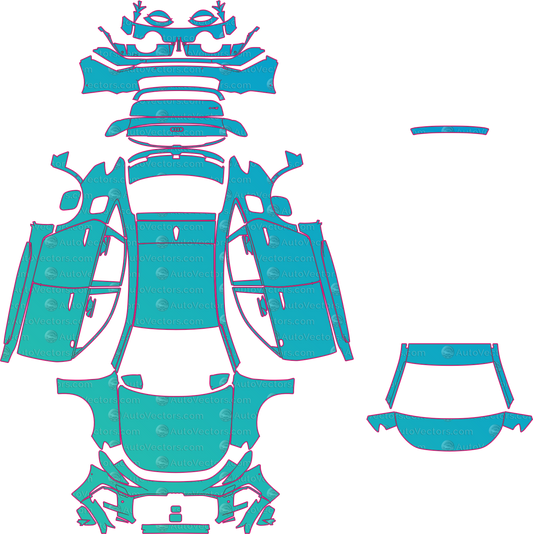 Audi RS 5 B10 (From 2026) Sedan Pre-Cut PPF Pattern Templates – pre-cut PPF pattern templates, digital download vector files (CDR, AI, PDF, DXF, SVG)