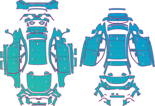 Audi RS 5 B10 (From 2027) Sedan Pre-Cut PPF Pattern Templates – pre-cut PPF pattern templates, digital download vector files (CDR, AI, PDF, DXF, SVG)