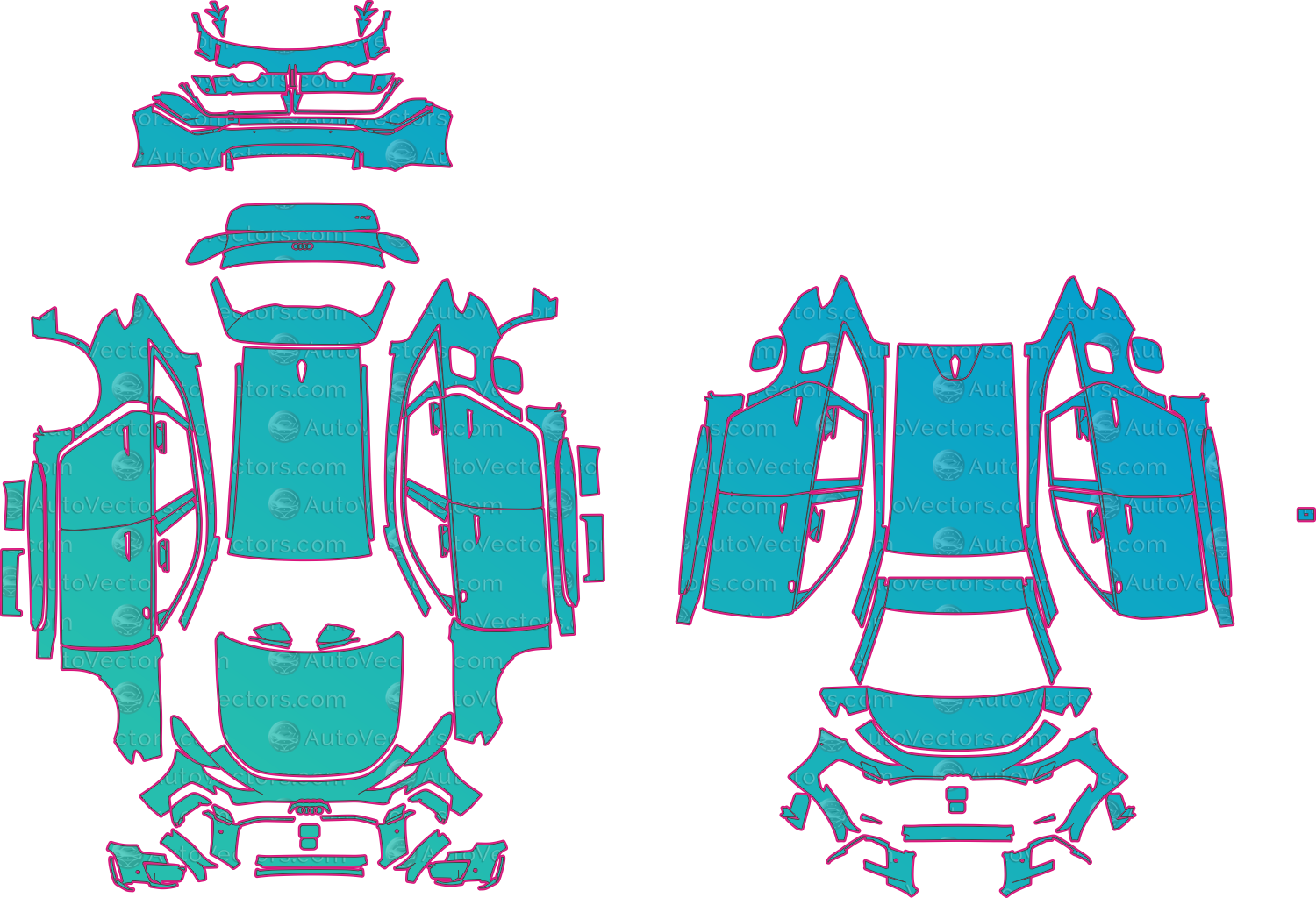 Audi RS 5 B10 Audi Sport Package (From 2026) Avant Pre-Cut PPF Pattern Templates – pre-cut PPF pattern templates, digital download vector files (CDR, AI, PDF, DXF, SVG)