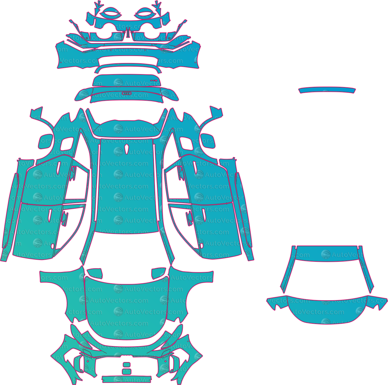 Audi RS 5 B10 Performance Vorsprung (From 2026) Avant Pre-Cut PPF Pattern Templates – pre-cut PPF pattern templates, digital download vector files (CDR, AI, PDF, DXF, SVG)