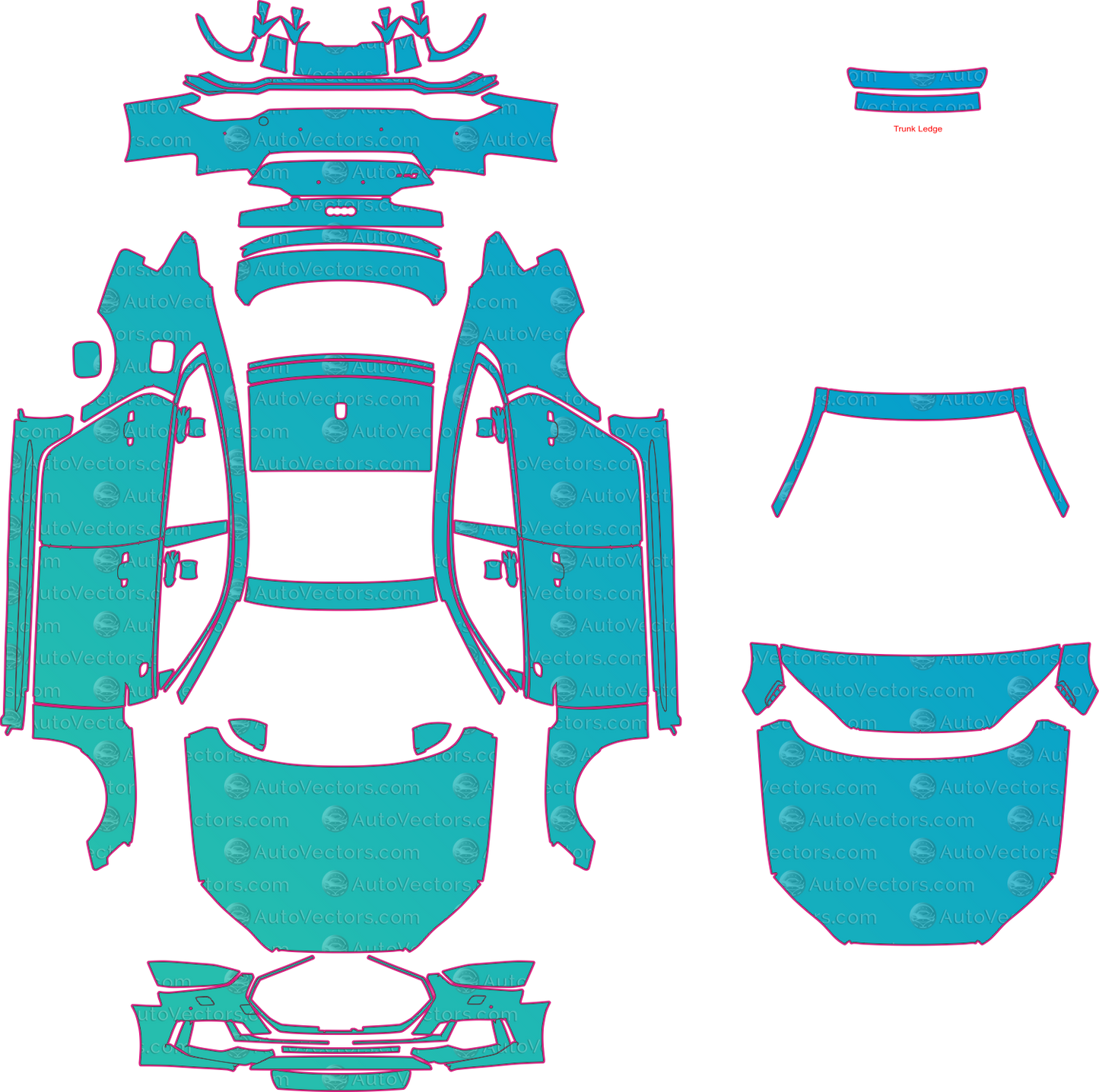 Audi RS 5 B9 (2018-2019) Sportback Pre-Cut PPF Pattern Templates – pre-cut PPF pattern templates, digital download vector files (CDR, AI, PDF, DXF, SVG)