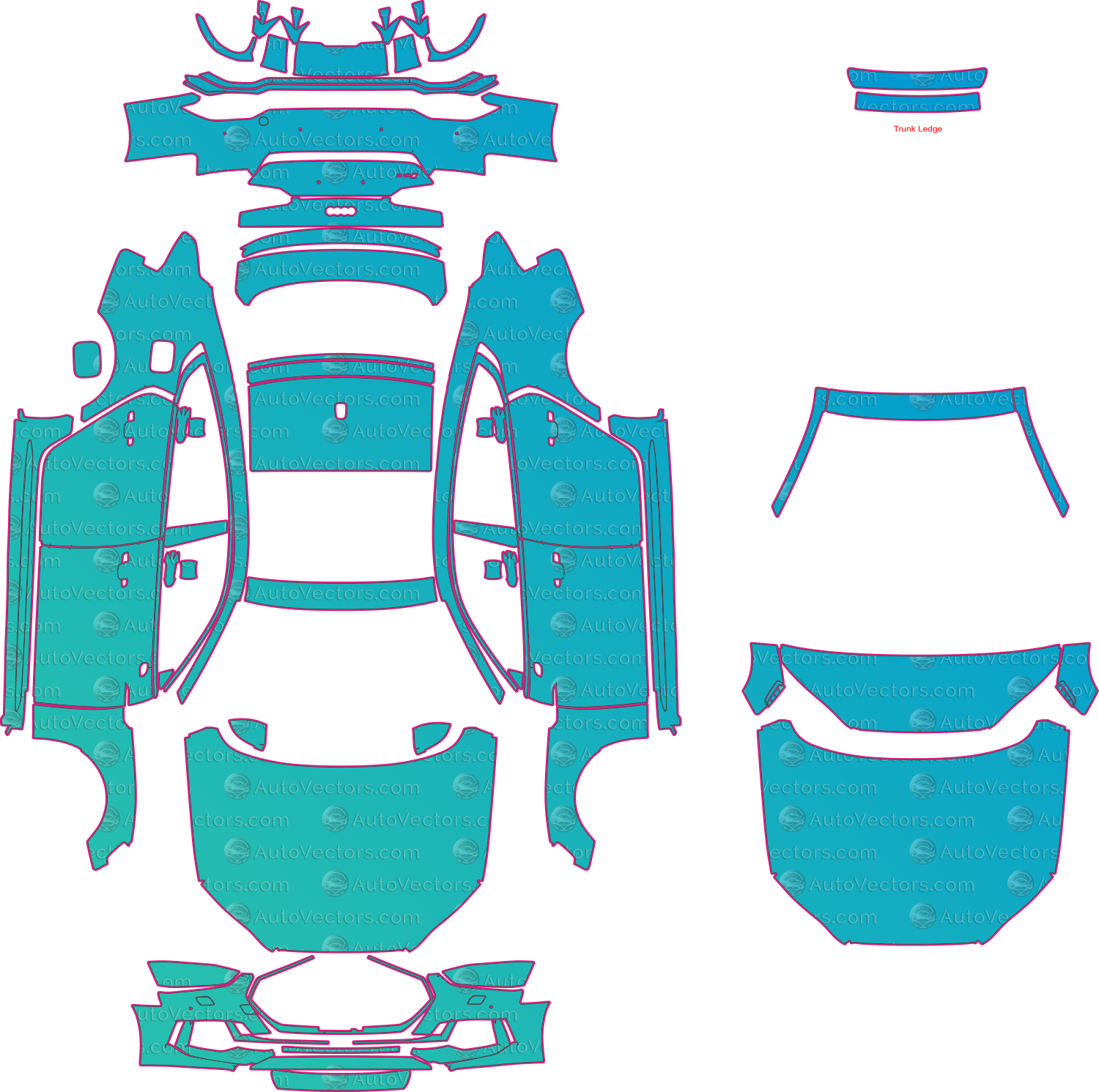 Audi RS 5 B9 (2018-2019) Sportback Pre-Cut PPF Pattern Templates – pre-cut PPF pattern templates, digital download vector files (CDR, AI, PDF, DXF, SVG)