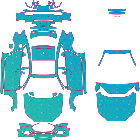 Audi RS 5 B9 (2018-2019) Sportback Pre-Cut PPF Pattern Templates – pre-cut PPF pattern templates, digital download vector files (CDR, AI, PDF, DXF, SVG)