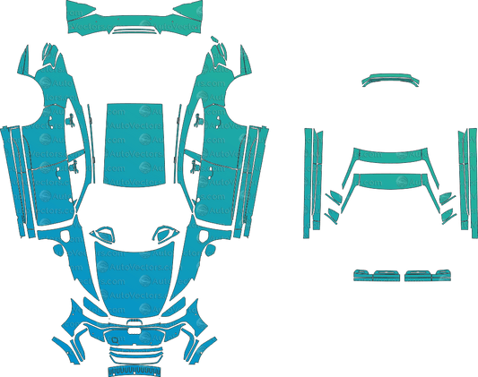 Audi RS e - tron GT J1 (From 2025) Sedan pre-cut PPF vector template download