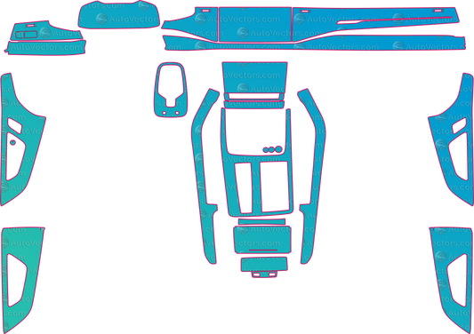 Audi RS Q8 4MN Carbon Black-Vorsprung (2020-2023) SUV Interior Pre-Cut PPF Pattern Templates – interior pre-cut PPF pattern templates, digital download vector files (CDR, AI, PDF, DXF, SVG)