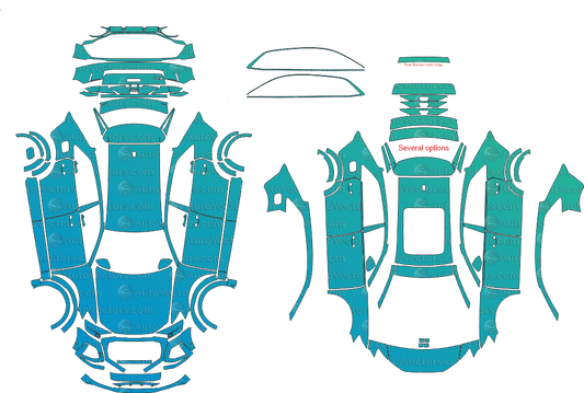 Audi RS Q8 Base 4M (2021–2024) SUV pre-cut PPF vector template download