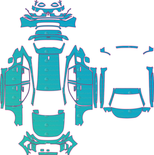 Audi RS5 Performance Vorsprung (From 2027) Avant pre-cut PPF pattern layout