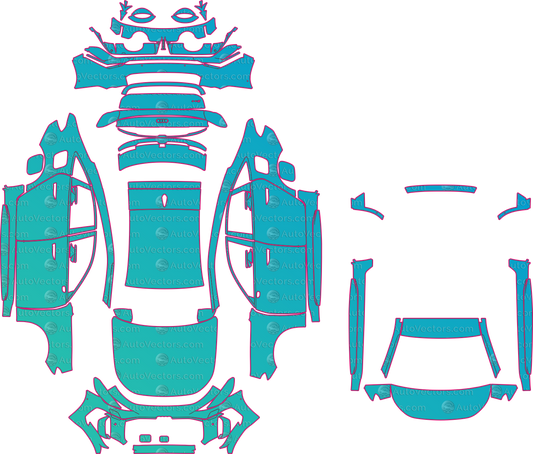 Audi RS5 Performance Vorsprung (From 2027) Sedan pre-cut PPF pattern layout
