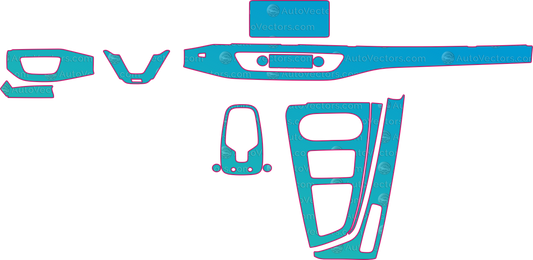 Audi RS5 Carbon Edition (2018-2020) Interior Pre-Cut PPF Pattern Templates – interior pre-cut PPF pattern templates, digital download vector files (CDR, AI, PDF, DXF, SVG)