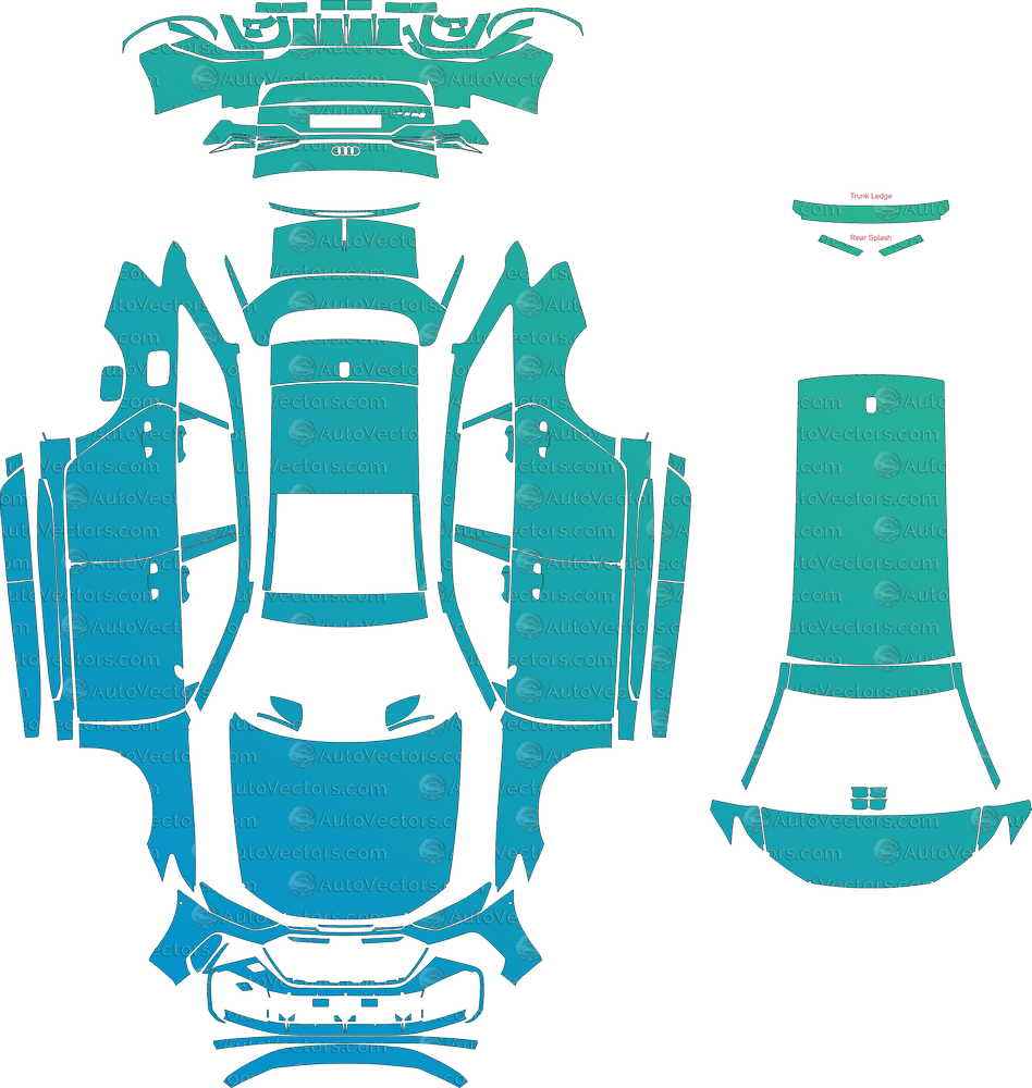 Audi RS6 Avant GT C8 LCI (From 2024) Wagon pre-cut PPF vector template download