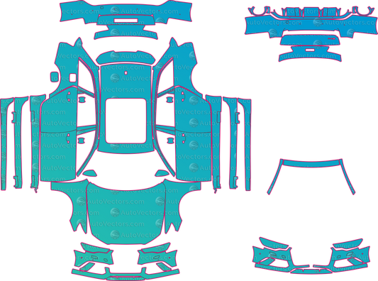 Audi RS6 C7 AVANT (From 2015) Wagon Pre-Cut PPF Pattern Templates – pre-cut PPF pattern templates, digital download vector files (CDR, AI, PDF, DXF, SVG)