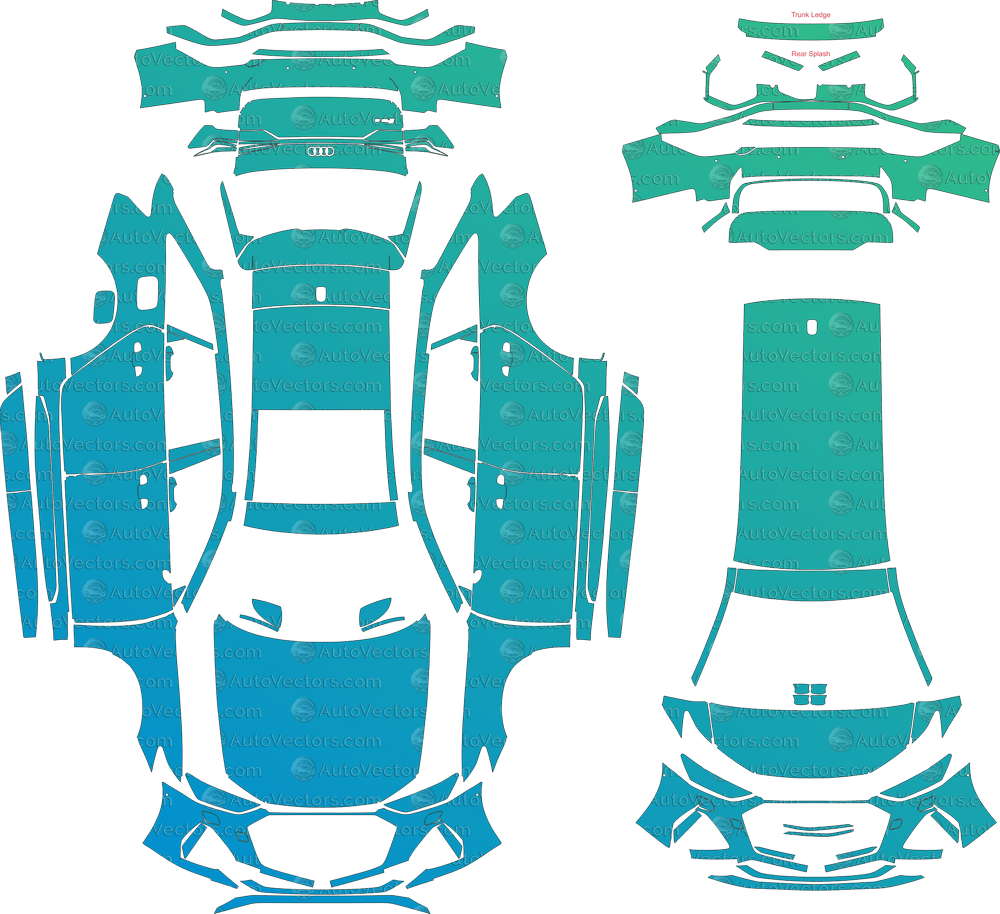 Audi RS6 Carbon Black Avant C8 (From 2020) Wagon pre-cut PPF vector template download