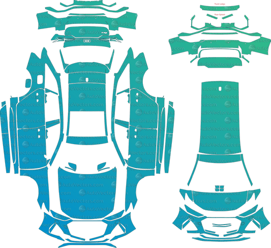 Audi RS6 Carbon Black Avant C8 (From 2020) Wagon pre-cut PPF vector template download