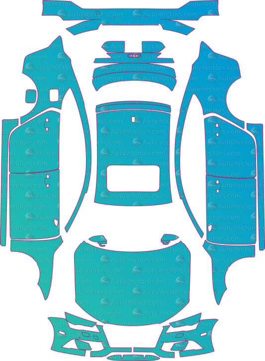 Audi RS7 4G (From 2014) Fastback Pre-Cut PPF Pattern Templates – pre-cut PPF pattern templates, digital download vector files (CDR, AI, PDF, DXF, SVG)