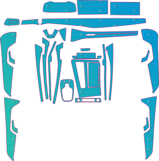 Audi RS7 C8 Base (From 2021) Interior Pre-Cut PPF Pattern Templates – interior pre-cut PPF pattern templates, digital download vector files (CDR, AI, PDF, DXF, SVG)