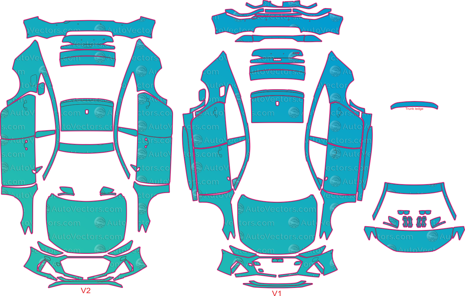 Audi RS7 C8 V2 (From 2021) Sportback Pre-Cut PPF Pattern Templates – pre-cut PPF pattern templates, digital download vector files (CDR, AI, PDF, DXF, SVG)