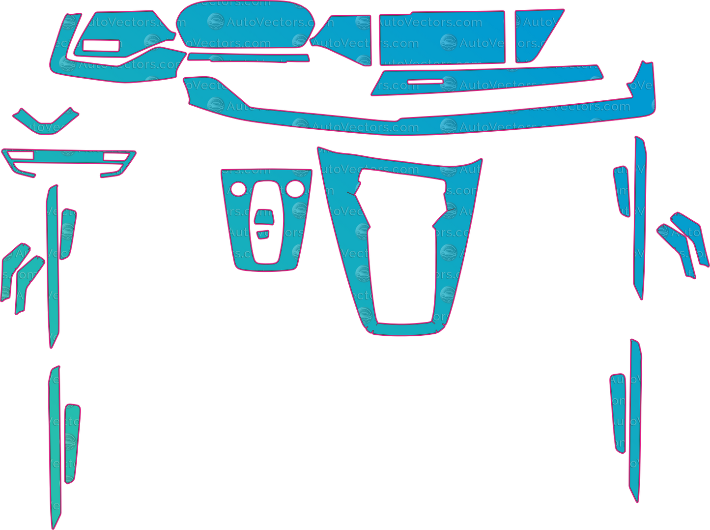 Audi S3 8Y Base (From 2025) Interior Pre-Cut PPF Pattern Templates – interior pre-cut PPF pattern templates, digital download vector files (CDR, AI, PDF, DXF, SVG)