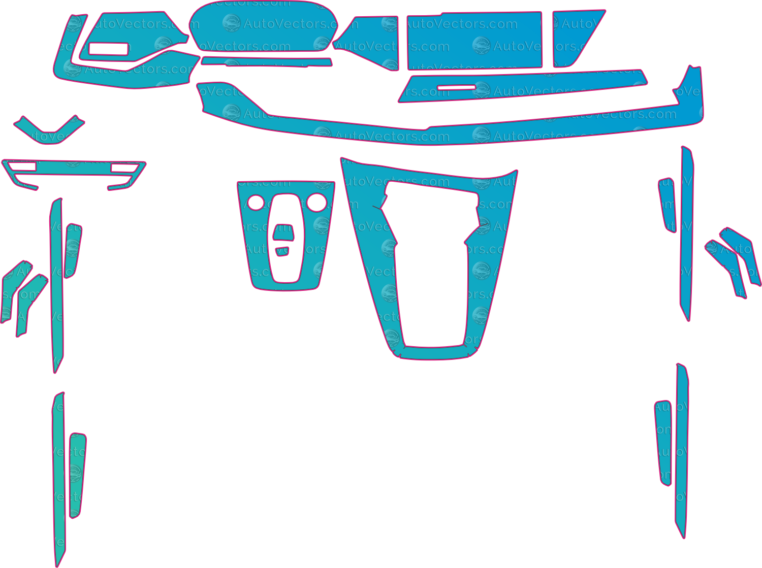 Audi S3 8Y Base (From 2025) Interior Pre-Cut PPF Pattern Templates – interior pre-cut PPF pattern templates, digital download vector files (CDR, AI, PDF, DXF, SVG)