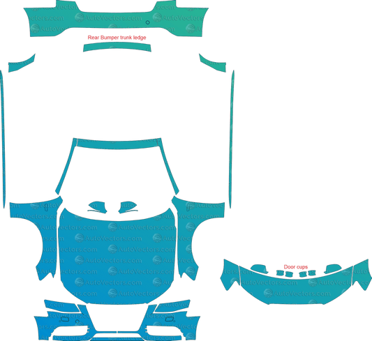 Audi S4 B8 (From 2009) Sedan pre-cut PPF vector template download