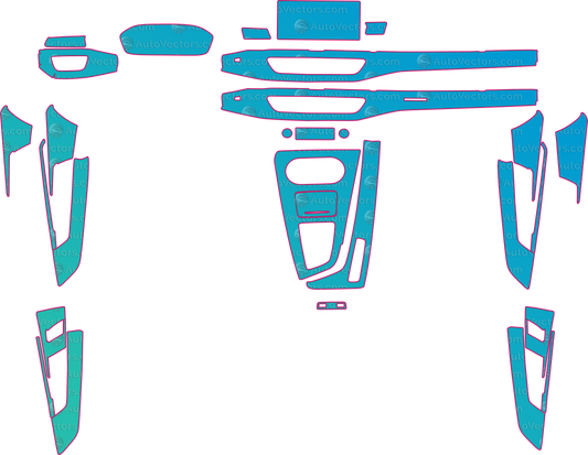 Audi S4 Base (From 2020) Interior Pre-Cut PPF Pattern Templates – interior pre-cut PPF pattern templates, digital download vector files (CDR, AI, PDF, DXF, SVG)