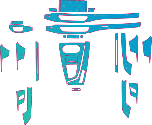Audi S5 Base (From 2020) Interior Pre-Cut PPF Pattern Templates – interior pre-cut PPF pattern templates, digital download vector files (CDR, AI, PDF, DXF, SVG)