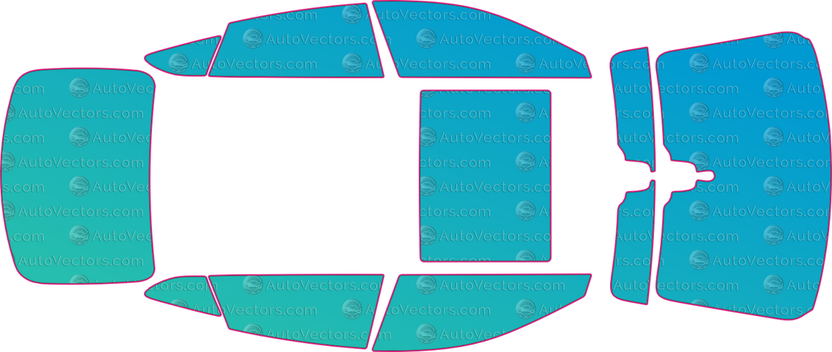 Audi S5 Sportback (From 2018) Hatchback window tint template layout