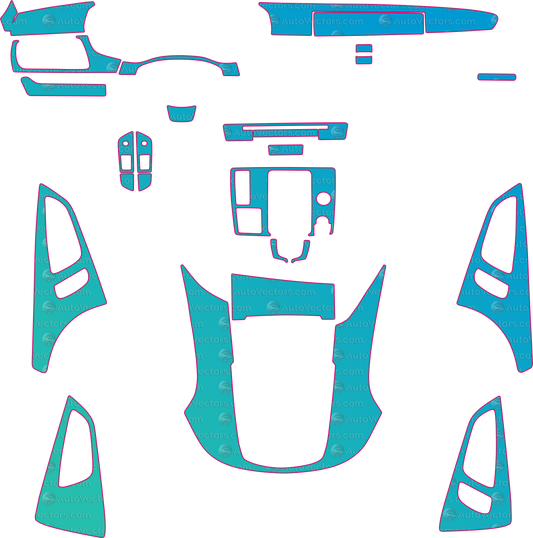 Audi S7 4G Base (2013-2018) Interior Pre-Cut PPF Pattern Templates – interior pre-cut PPF pattern templates, digital download vector files (CDR, AI, PDF, DXF, SVG)
