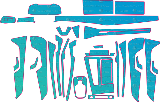 Audi S7 C8 Base (From 2021) Interior Pre-Cut PPF Pattern Templates – interior pre-cut PPF pattern templates, digital download vector files (CDR, AI, PDF, DXF, SVG)