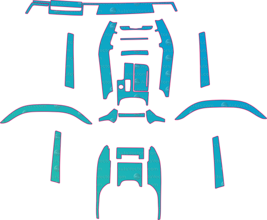 Audi S8 4H Base (2013-2018) Sedan Interior Pre-Cut PPF Pattern Templates – interior pre-cut PPF pattern templates, digital download vector files (CDR, AI, PDF, DXF, SVG)