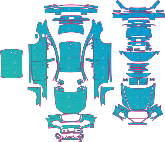 Audi S8 L D5 Facelift (From 2022) Sedan Pre-Cut PPF Pattern Templates – pre-cut PPF pattern templates, digital download vector files (CDR, AI, PDF, DXF, SVG)