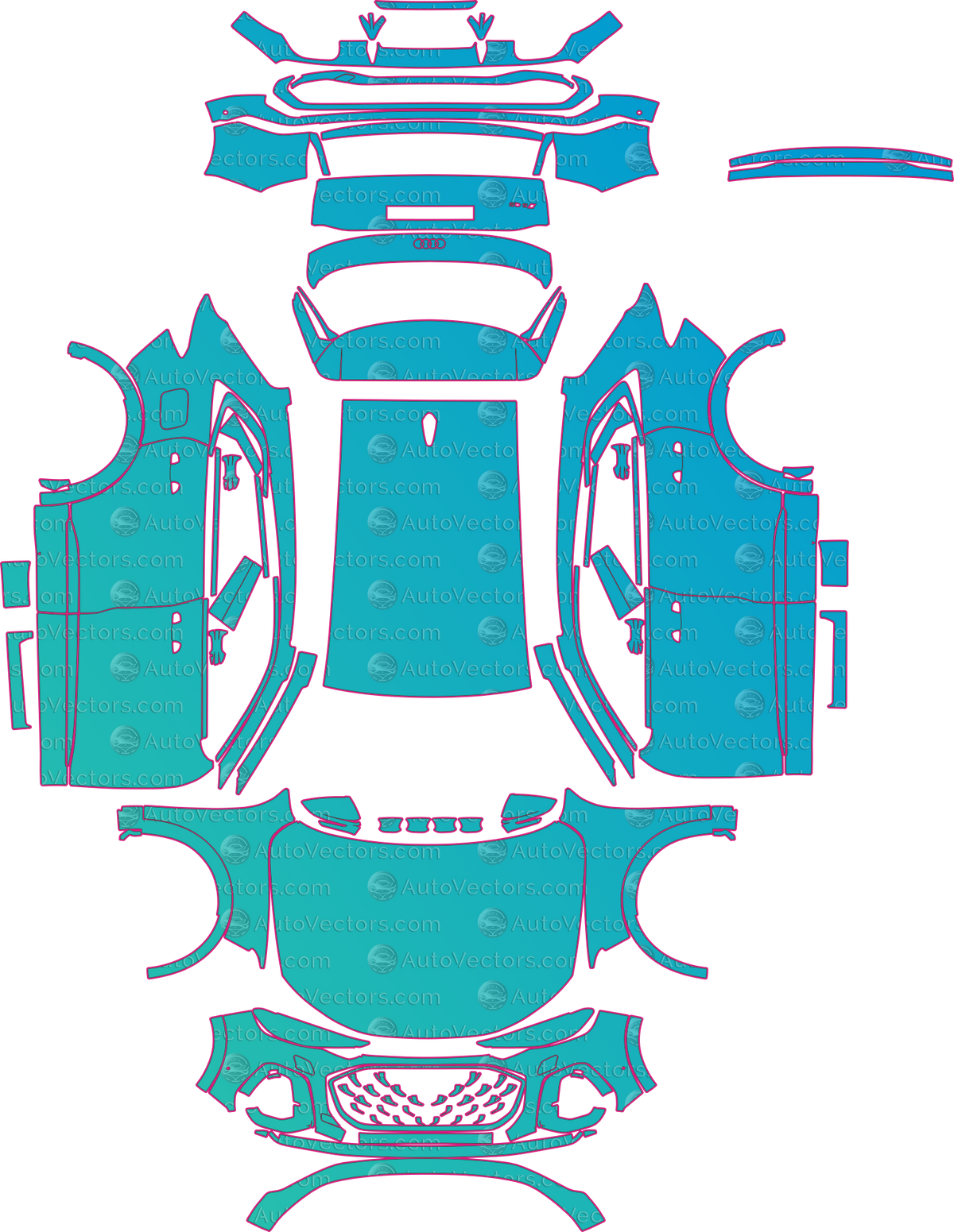 Audi SQ5 (From 2025) SUV pre-cut PPF pattern layout