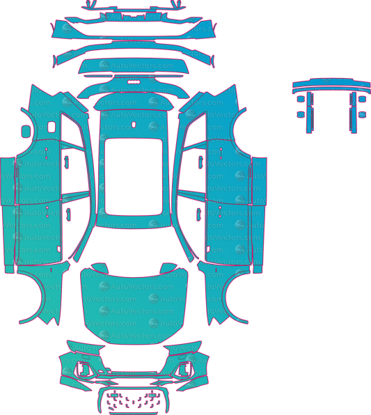 Audi SQ7 Base (From 2024) SUV pre-cut PPF pattern layout