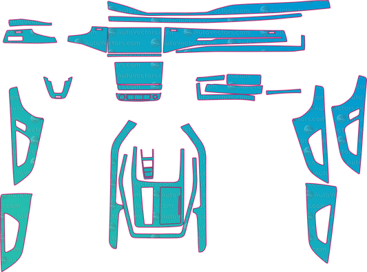 Audi SQ8 Base (From 2024) SUV Interior Pre-Cut PPF Pattern Templates – interior pre-cut PPF pattern templates, digital download vector files (CDR, AI, PDF, DXF, SVG)