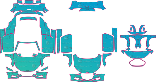 Audi TT 8S Facelift (From 2019) Convertible Pre-Cut PPF Pattern Templates – pre-cut PPF pattern templates, digital download vector files (CDR, AI, PDF, DXF, SVG)