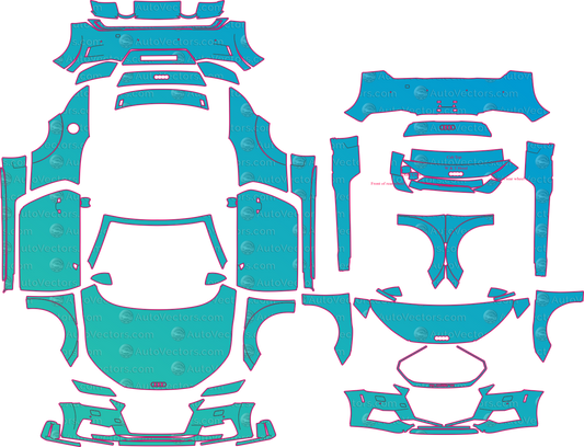 Audi TT 8S S line Facelift (From 2019) Convertible Pre-Cut PPF Pattern Templates – pre-cut PPF pattern templates, digital download vector files (CDR, AI, PDF, DXF, SVG)