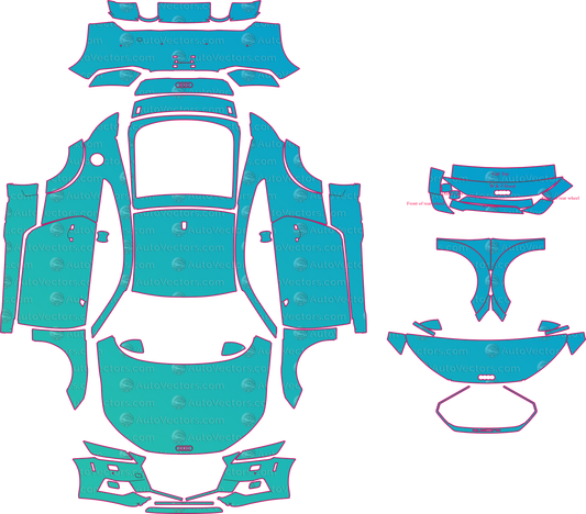 Audi TT 8S S line Facelift (From 2019) Coupe Pre-Cut PPF Pattern Templates – pre-cut PPF pattern templates, digital download vector files (CDR, AI, PDF, DXF, SVG)