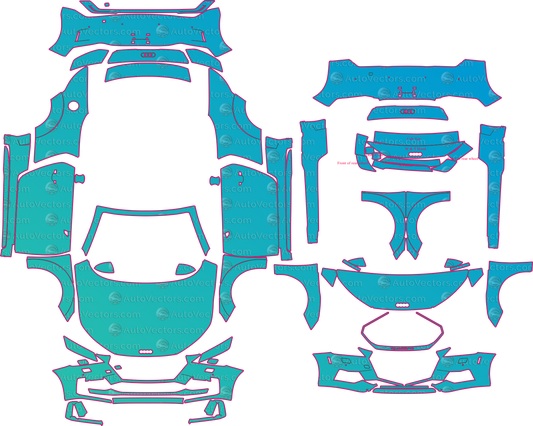Audi TTS 8S Facelift (From 2019) Roadster Pre-Cut PPF Pattern Templates – pre-cut PPF pattern templates, digital download vector files (CDR, AI, PDF, DXF, SVG)