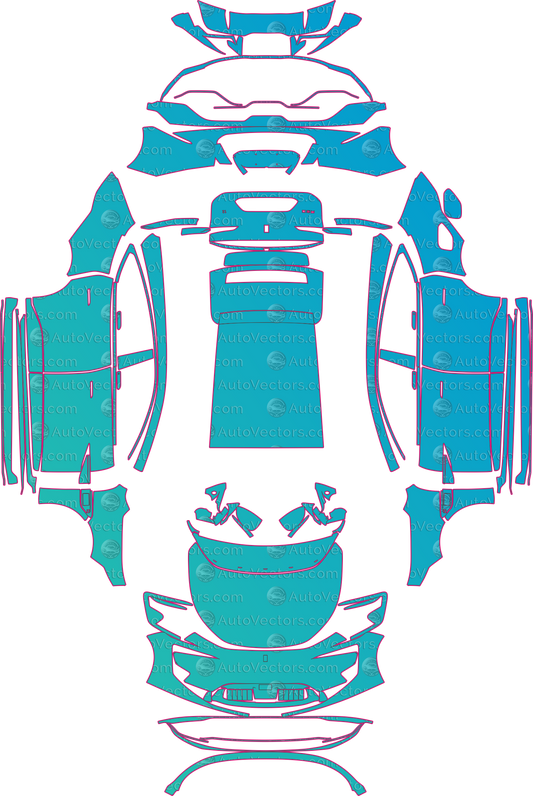 Avatr 12 Base (From 2023) Sedan – pre-cut PPF pattern templates, instant digital download vector cut files (CDR, AI, PDF, SVG)