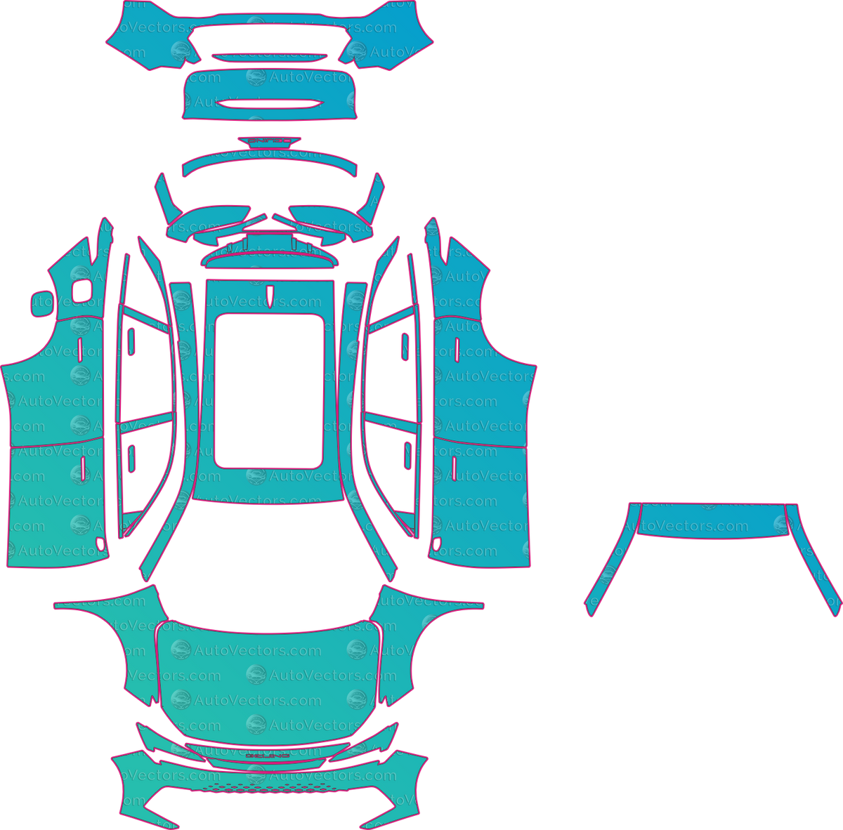 BAIC 5 Base (From 2024) pre-cut PPF pattern layout