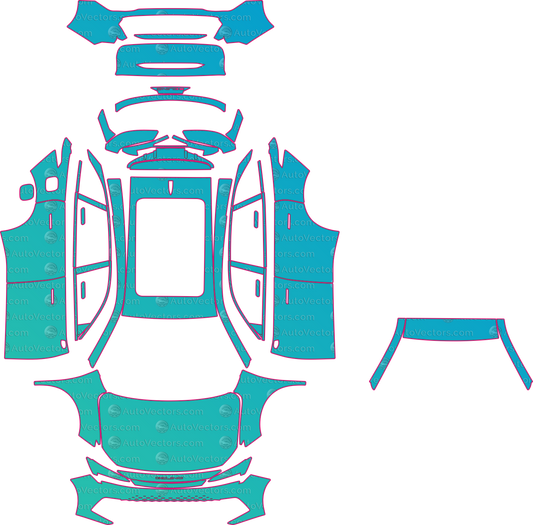BAIC 5 Base (From 2024) pre-cut PPF pattern layout