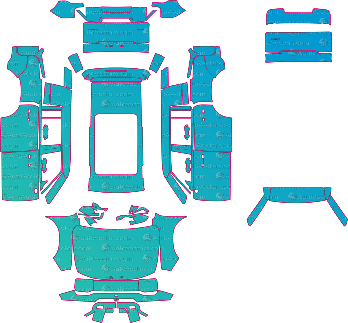 BAIC BJ30 Base (From 2024) SUV pre-cut PPF pattern layout