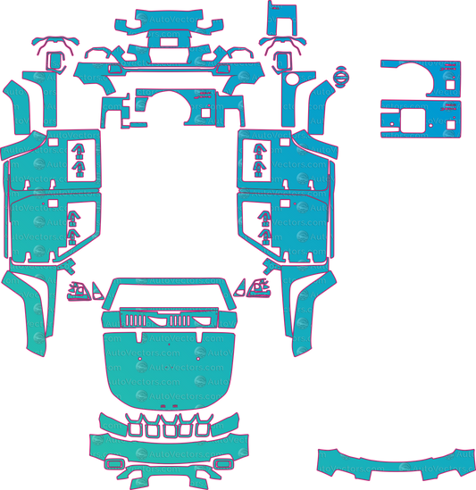 BAIC BJ40 Adventure Edition (From 2026) SUV pre-cut PPF pattern layout