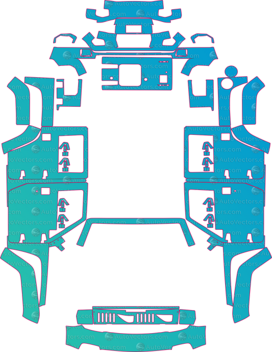 BAIC BJ40 Base (From 2021) SUV pre-cut PPF pattern layout