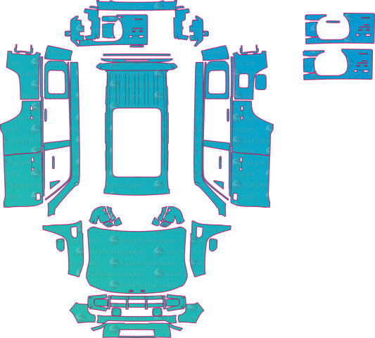 BAIC BJ40 Base (From 2024) SUV pre-cut PPF pattern layout