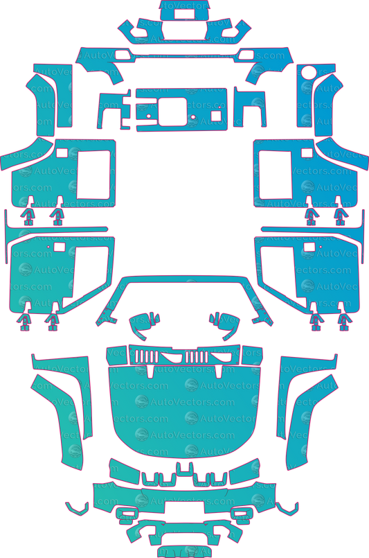 BAIC BJ40C Base (From 2023) pre-cut PPF pattern layout