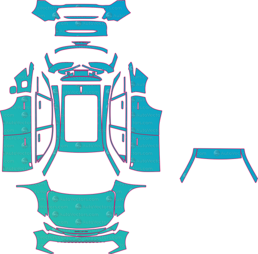 BAIC X55 Base (From 2024) SUV pre-cut PPF pattern layout