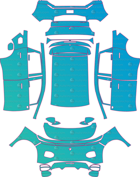 Baojun Cloud EV Base (From 2023) pre-cut PPF pattern layout