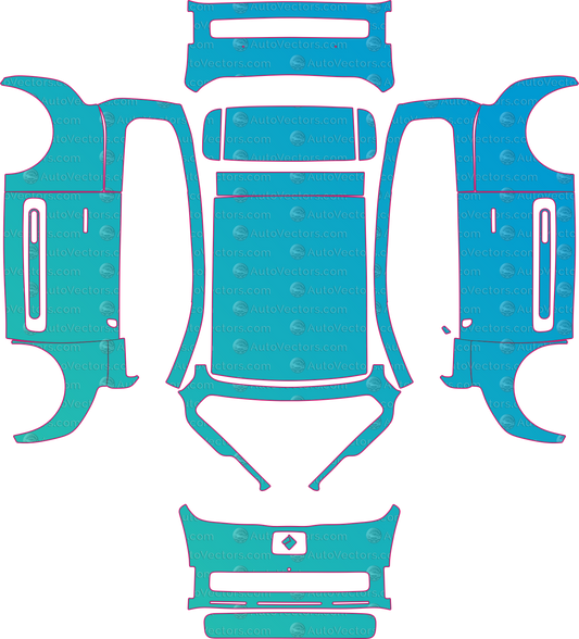Baojun Kiwi EV Base (From 2021) Hatchback pre-cut PPF pattern layout